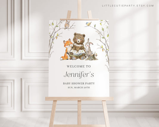 Editable Storybook Baby Shower Welcome Sign, Story Book Baby Shower Sign, Welcome Board, Welcome Template Shower Decoration STBBS001