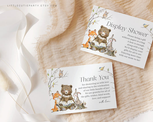 Editable Story Book Baby Shower Thank you Card, Baby Shower Display Card for Storybook Baby Shower Decor STBBS001