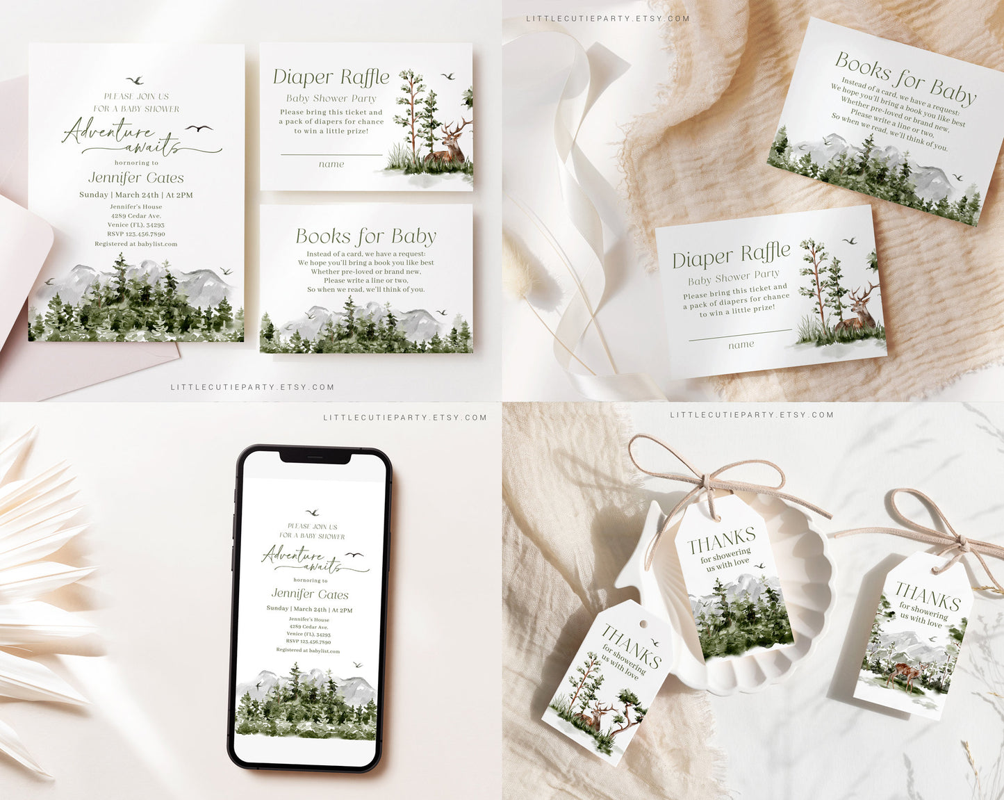 Editable Adventures await Baby Shower Invitations Bundle, Adventure Awaits Baby Shower Set with Games Bundle and All Decorations ADVBS001