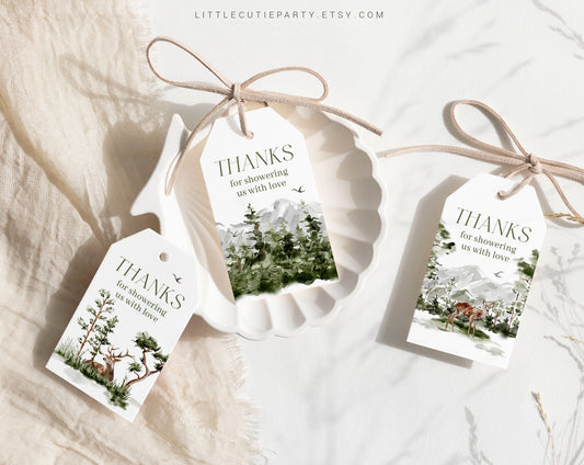 Editable Adventure Awaits Baby Shower Favors, Thank You Favor Tag, Thank you Tags for Adventure Awaits Baby Shower Decorations ADVBS001