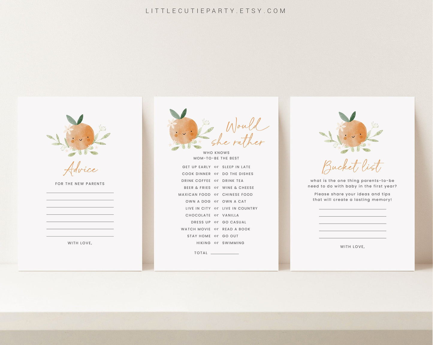 10 Editable Little Cutie Baby Shower Games, A Little Cutie Shower Games Bundle, Neutral Baby Shower Party Games LITTBS003
