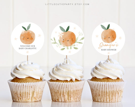 Editable Little Cutie Baby Shower Cupcake Toppers, Little Cutie Baby Shower Cake Topper, Baby Shower Cake Topper Decorations LITTBS003