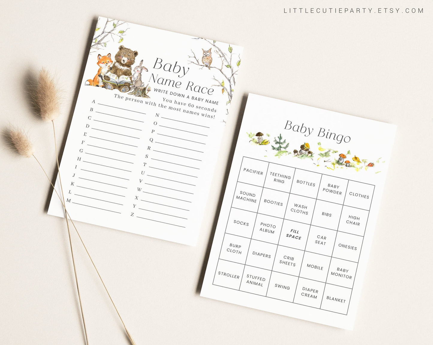 10 Editable Story Book Baby Shower Games, Storybook Games Bundle, Neutral Baby Shower Party Games STBBS001