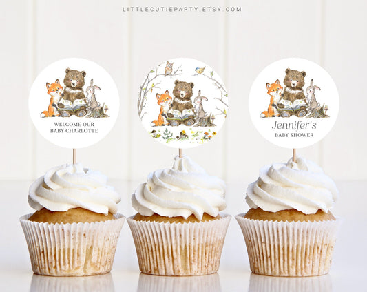 Editable Storybook Toppers, Story book Baby Shower Cupcake Toppers, Baby Shower Cake Topper, Cake Topper Decorations STBBS001