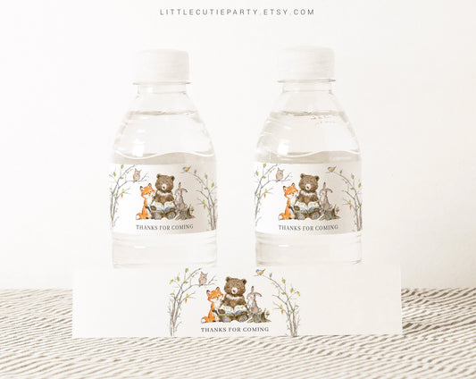 Editable Story Book Baby Shower Water Bottle Labels, Bottle Label for Storybook Baby Shower Theme Decorations STBBS001