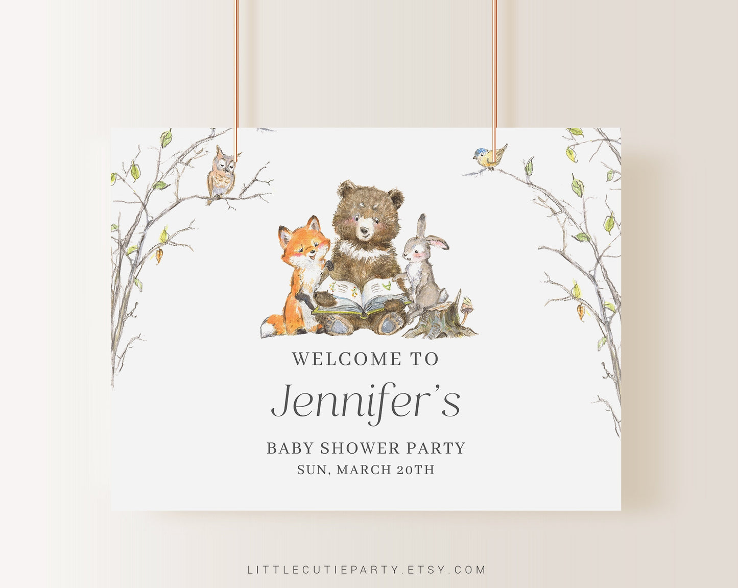 Editable Storybook Baby Shower Backdrop, Storybook Baby Shower Banner, Shower Sign for Storybook Banner Welcome Sign STBBS001