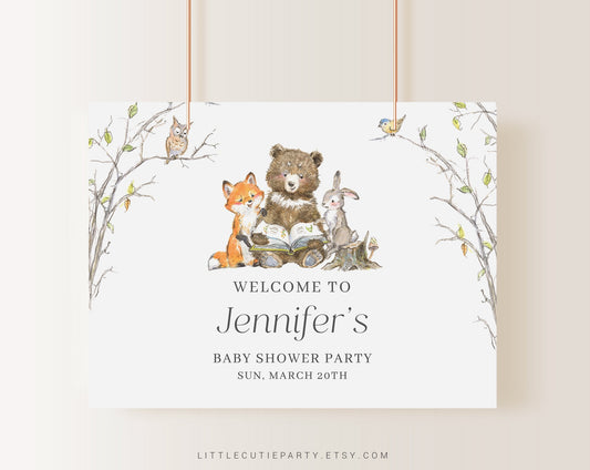 Editable Storybook Baby Shower Backdrop, Storybook Baby Shower Banner, Shower Sign for Storybook Banner Welcome Sign STBBS001