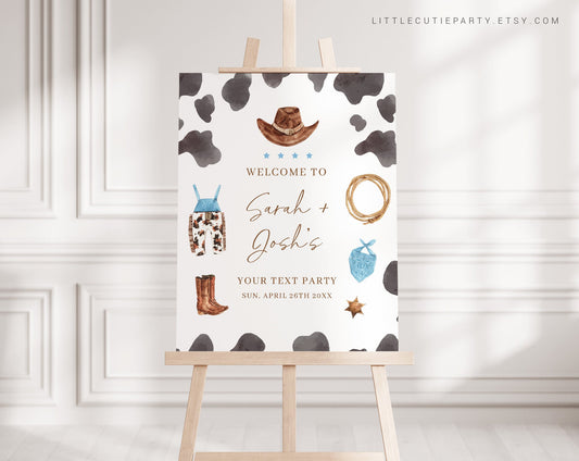 Editable Cowboy Baby Shower Welcome Sign, A Little Cowboy is On the Way Welcome Sign, Welcome Board, Welcome Template Decoration CWBBS001