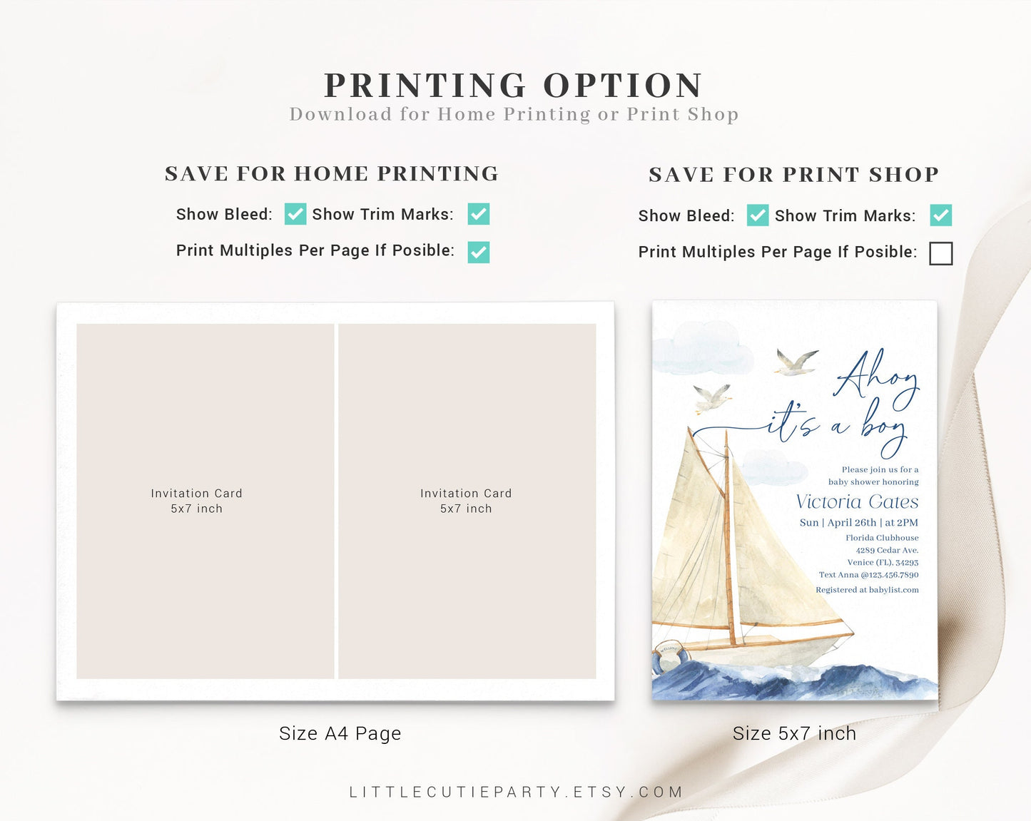 Editable Ahoy Its a Boy Baby Shower Invitation, Nautical Baby Shower Invite, Nautical Invitations, Diaper Raffle, Books for Baby AHBBS001