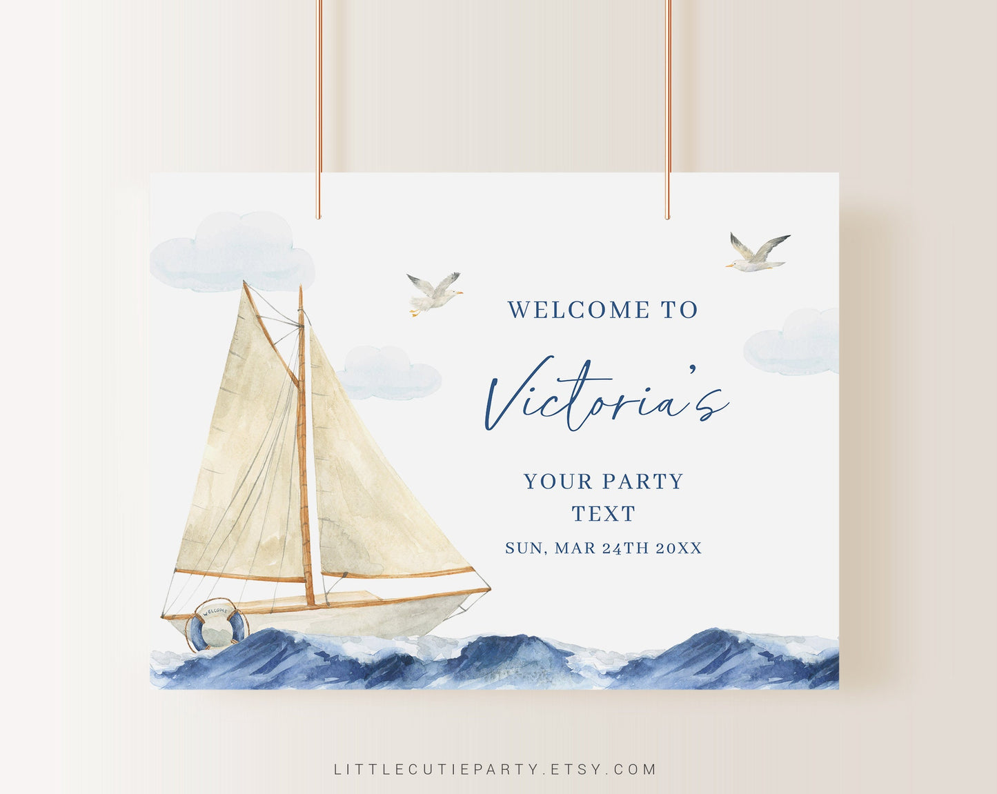 Editable Ahoy Its a Boy Backdrop Sign Banner, Nautical Baby Shower Sign Decorations, Backdrop for Navy Baby Shower Welcome Sign AHBBS001