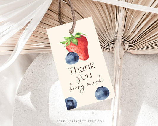 Editable Berry Sweet Baby Shower Invitation, Berry Baby Shower Invites, Blueberry Strawberry Diaper Raffle, Books for Baby and Tag BRSBS001