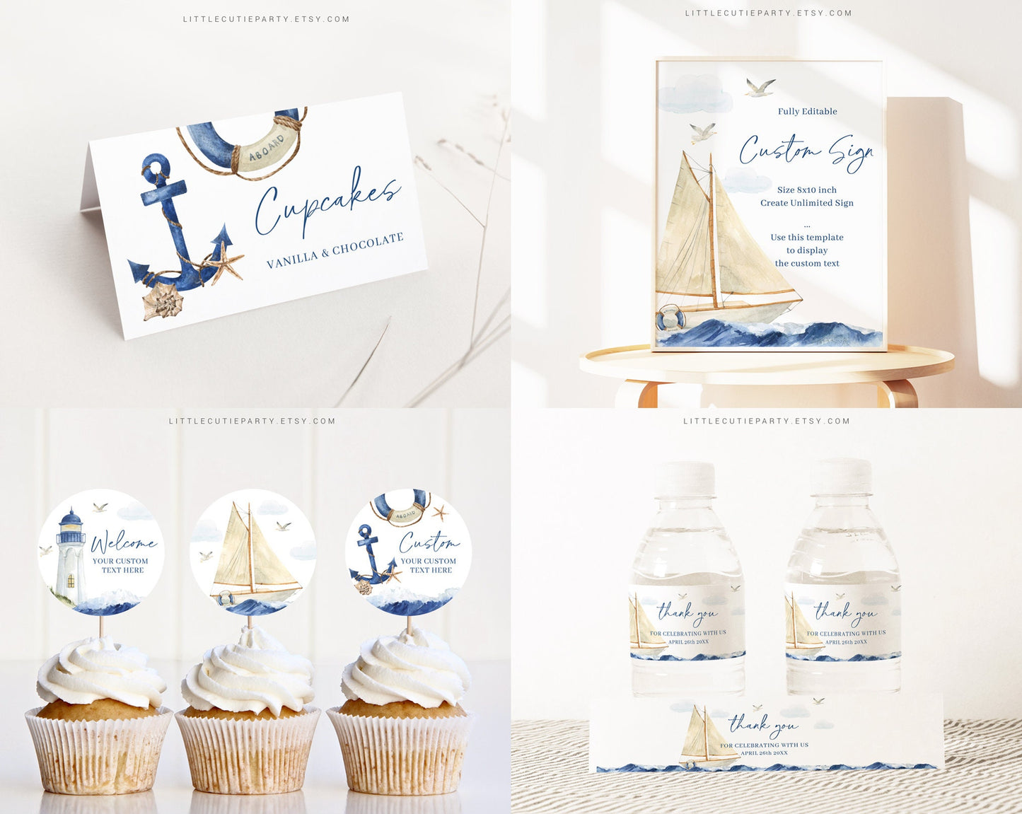 Editable Ahoy Its a Boy Baby Shower Invitation Bundle, Nautical Baby Shower Invite, Games Bundle, Ahoy Its a Boy Baby Shower Decor AHBBS001