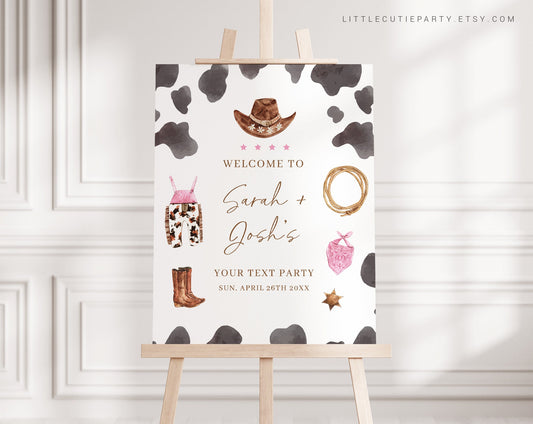 Editable Cowgirl Baby Shower Welcome Sign, A Little Cowgirl is On the Way Welcome Sign, Welcome Board, Welcome Template Decoration CWGBS001