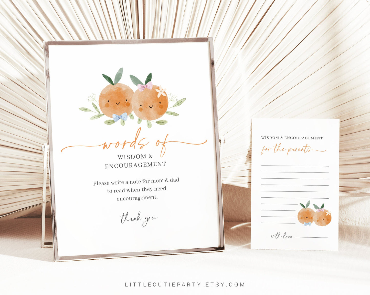 Editable Little Cutie Words of Wisdom for New Parents, Words of Encouragement, Gender Reveal Party, Boy Or Girl LITTGR001
