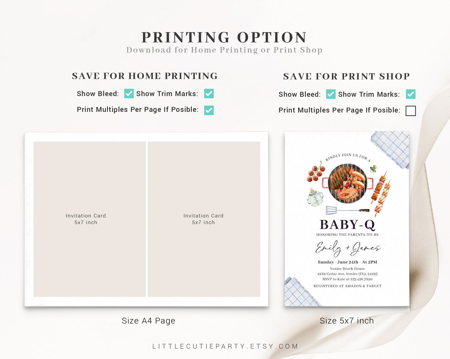 Editable Baby Q Invitation, BabyQ Baby Shower Invite, Barbeque Baby Shower with Diaper Raffle, Books for Baby and Gift Tag BBQBS001