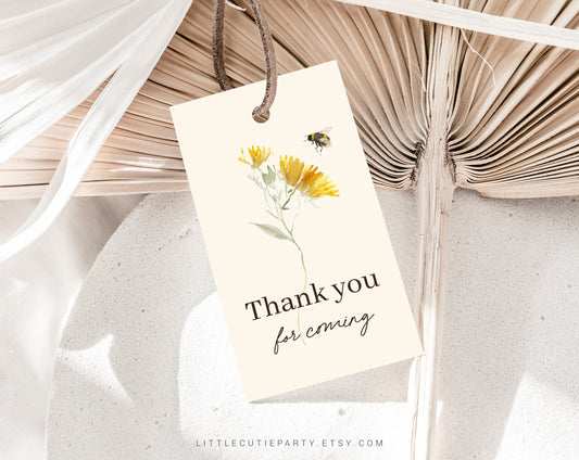Editable Bee Gender Reveal Evite, What will Baby Bee Gender Reveal Digital Invitation with Gift Tag, Boy Or Girl BEEGR001