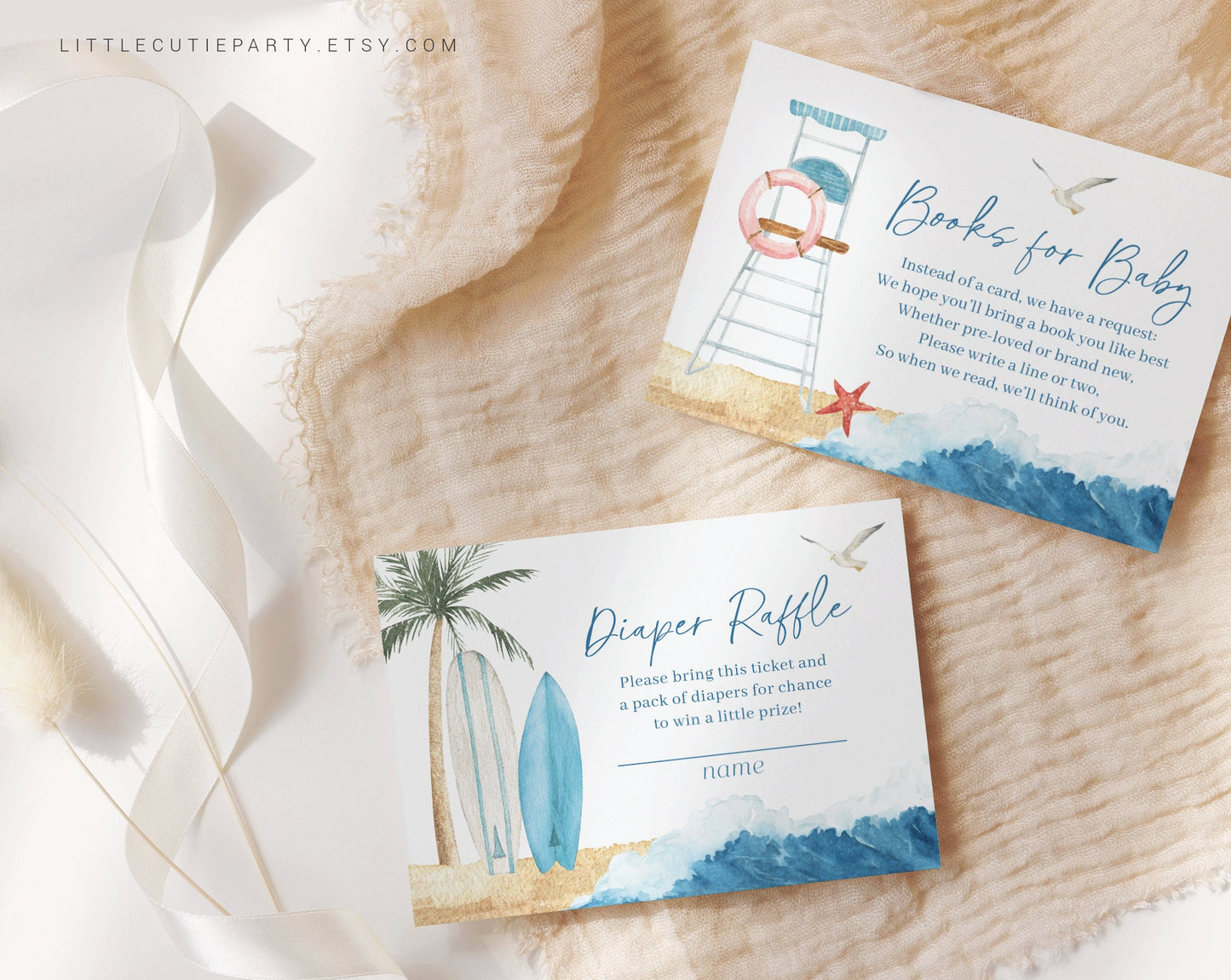 Editable Baby on Board Invite, Little Surfer Baby Shower Evite, Baby on Board Digital Invite for Beach Baby Shower Party BBBBS001