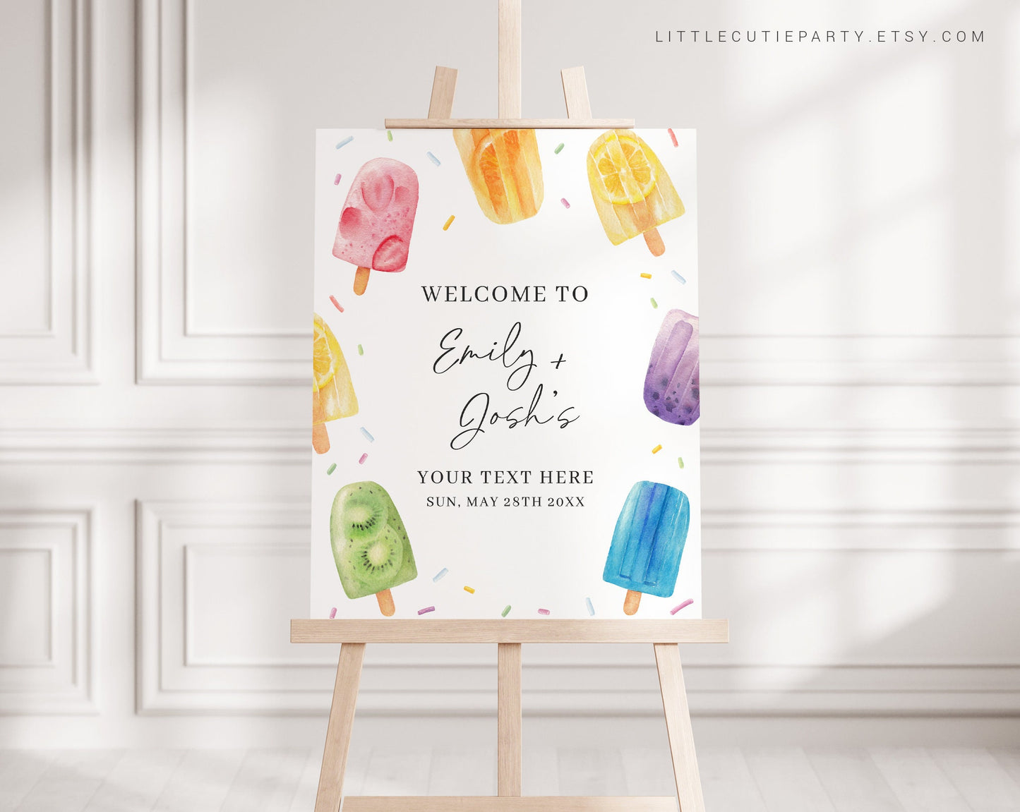 Editable Popsicles Welcome Sign, Ready to Pop Welcome Sign, Welcome Board, Welcome Template Ice Cream Summer Decoration PSCBS002