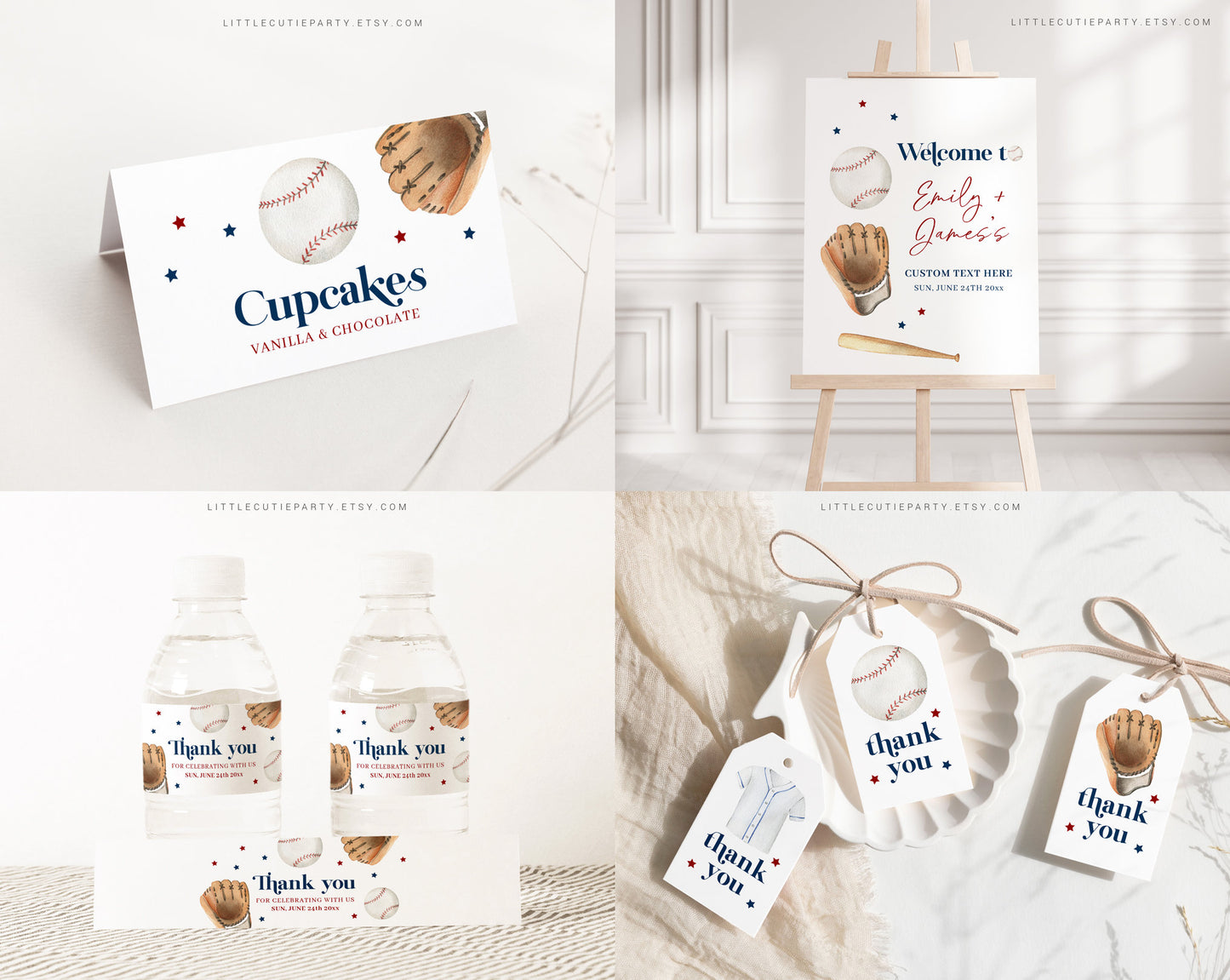 Editable Baseball Baby Shower Invitation Bundle, A Little Slugger Is On The Way with Games Bundle and Baseball Baby Shower Decor BSBBS001