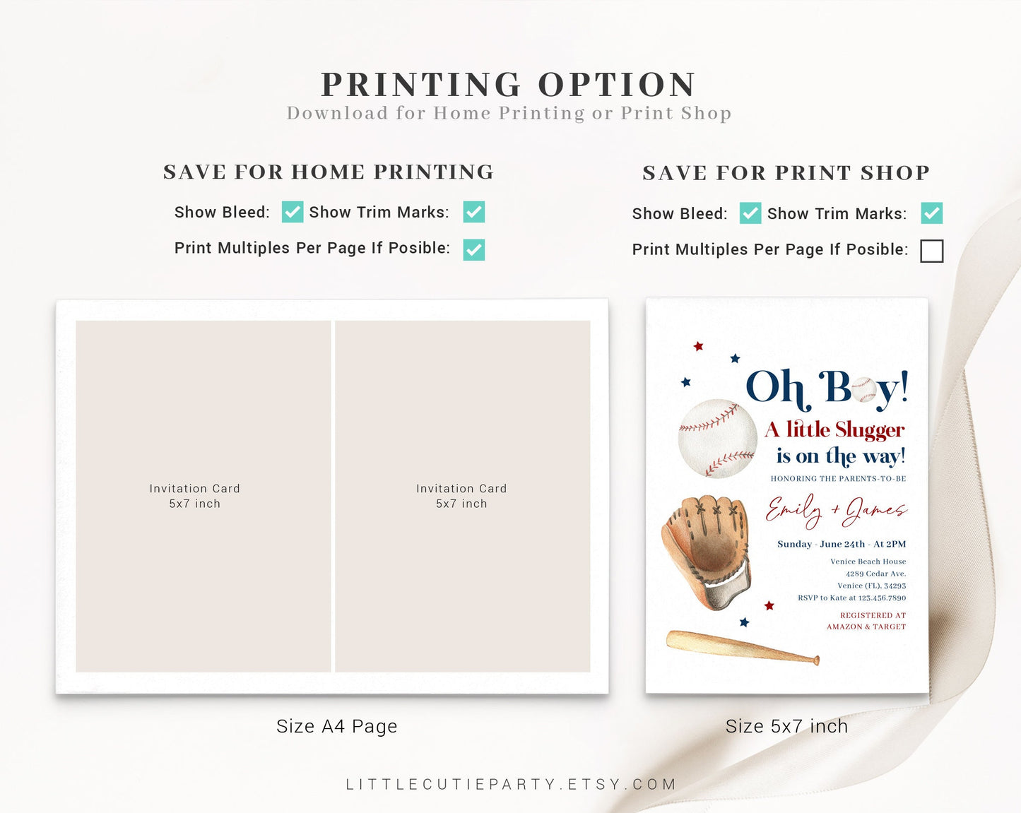 Editable Baseball Baby Shower Invitation, A Little Slugger On The Way, Baseball Invite with Diaper Raffle, Books for Baby and Tag BSBBS001