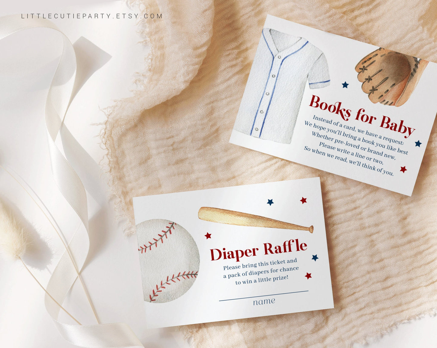 Editable Baseball Baby Shower Invitation, A Little Slugger On The Way, Baseball Invite with Diaper Raffle, Books for Baby and Tag BSBBS001