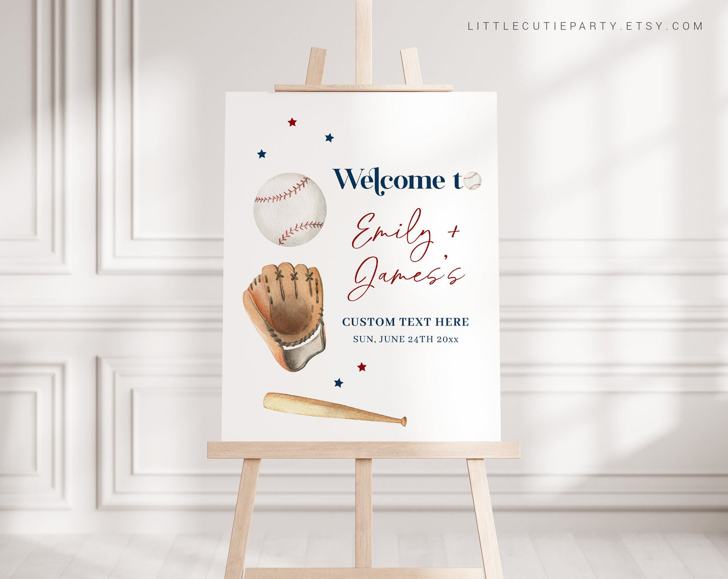 Editable Baseball Welcome Sign, A Little Slugger Baby Shower Sign, Welcome Board, Welcome Template Shower Decoration BSBBS001