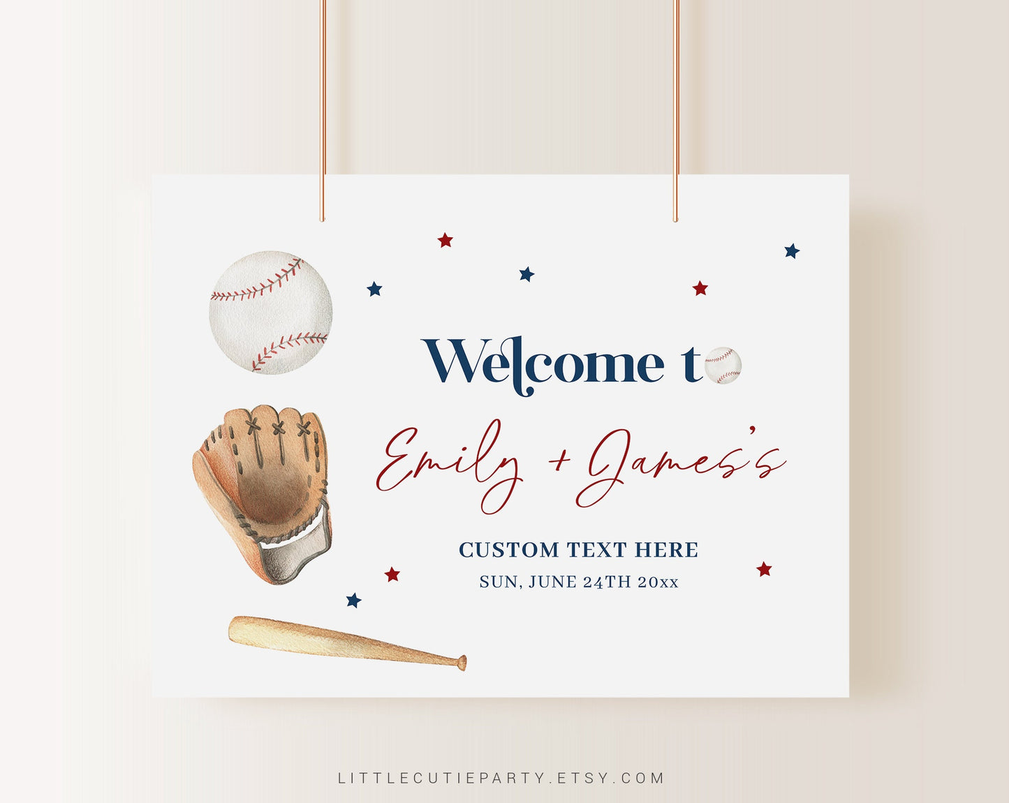 Editable Baseball Backdrop, Sport Baby Shower Banner, Shower Sign for A Little Slugger Banner Welcome Sign BSBBS001