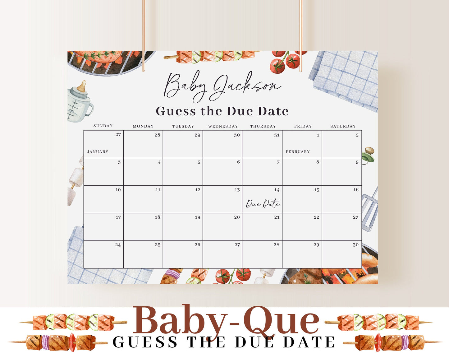 Editable Babyq Baby Shower Invitation Bundle, Bbq Baby Shower Invite with Games Bundle and Barbeque Baby Shower Decorations BBQBS001