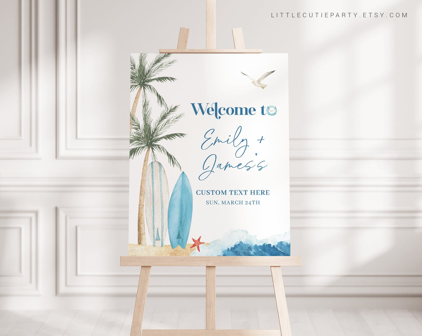 Editable Baby on Board Baby Shower Welcome Sign, Beach Baby Shower Sign, Welcome Board, Welcome Template Shower Decoration BBBBS001