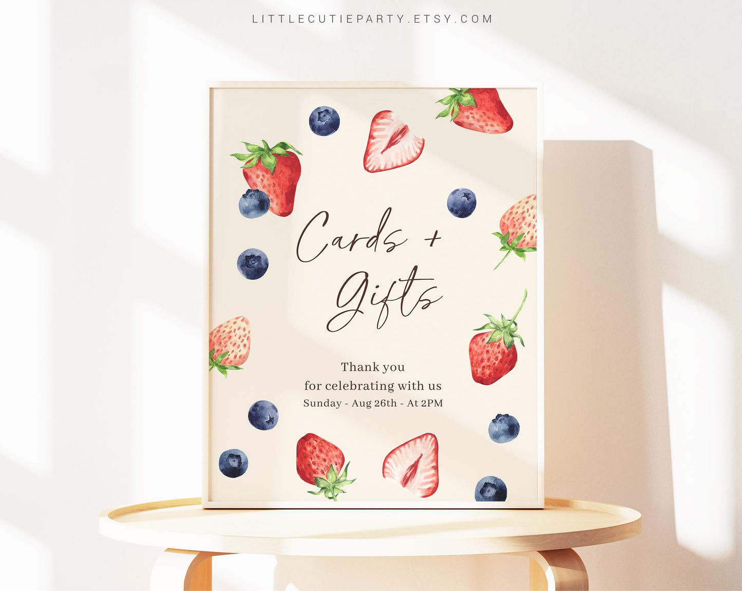 Editable Berry Sweet Sign, Custom Sign Template for Baby Shower Party with Berry Sweet Baby Shower Decorations BRSBS001, BERGR002
