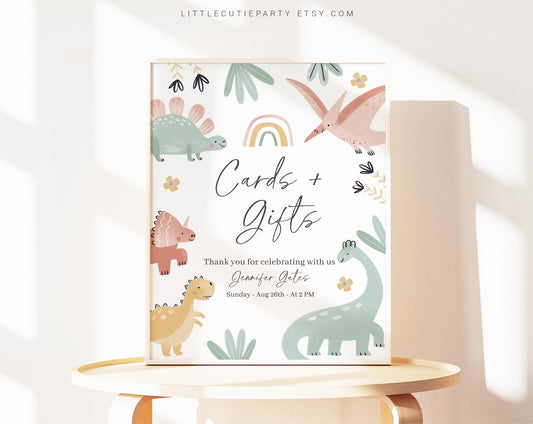Editable Dinosaur Baby Shower Sign, Custom Sign Template for Baby Shower Party Dinosaur Decoration Theme DINOBS001
