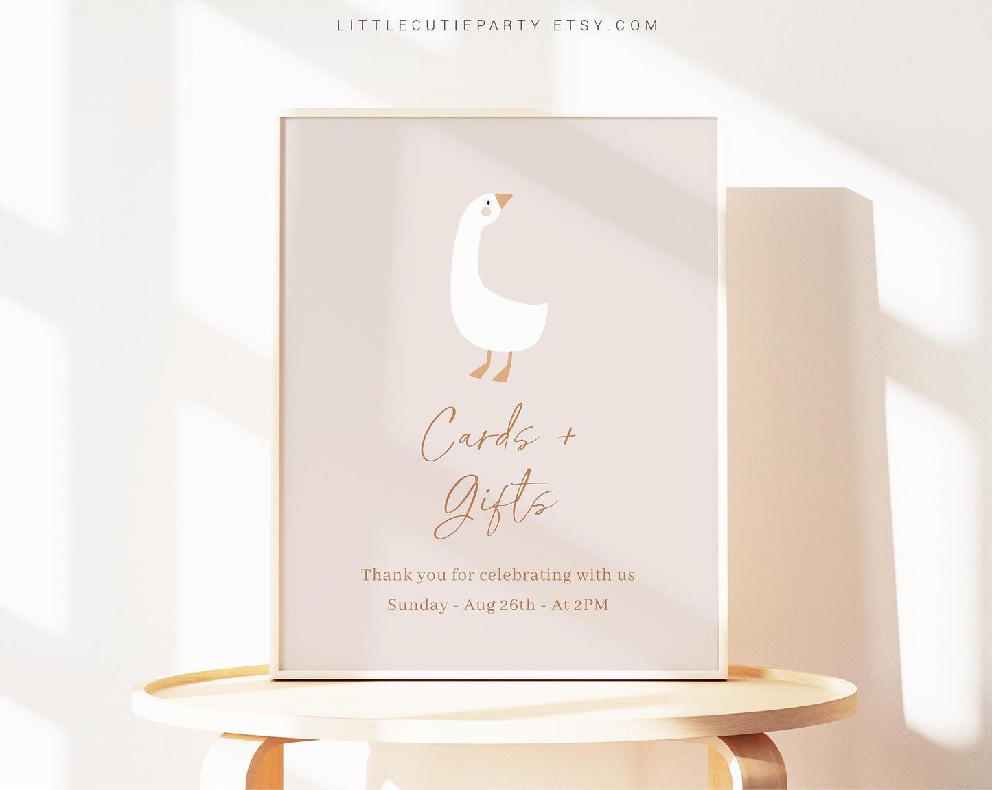 Editable Duck Party Sign Template, Goose Baby Shower Custom Sign, Cute Duck Party Decorations Templates DUCKBS003