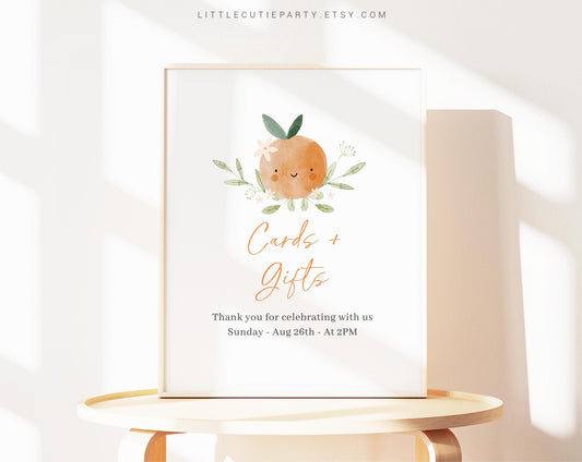 Editable Little Cutie Baby Shower Sign, Custom Sign Template for Baby Shower Party with Little Cutie Baby Shower Decorations LITTBS003