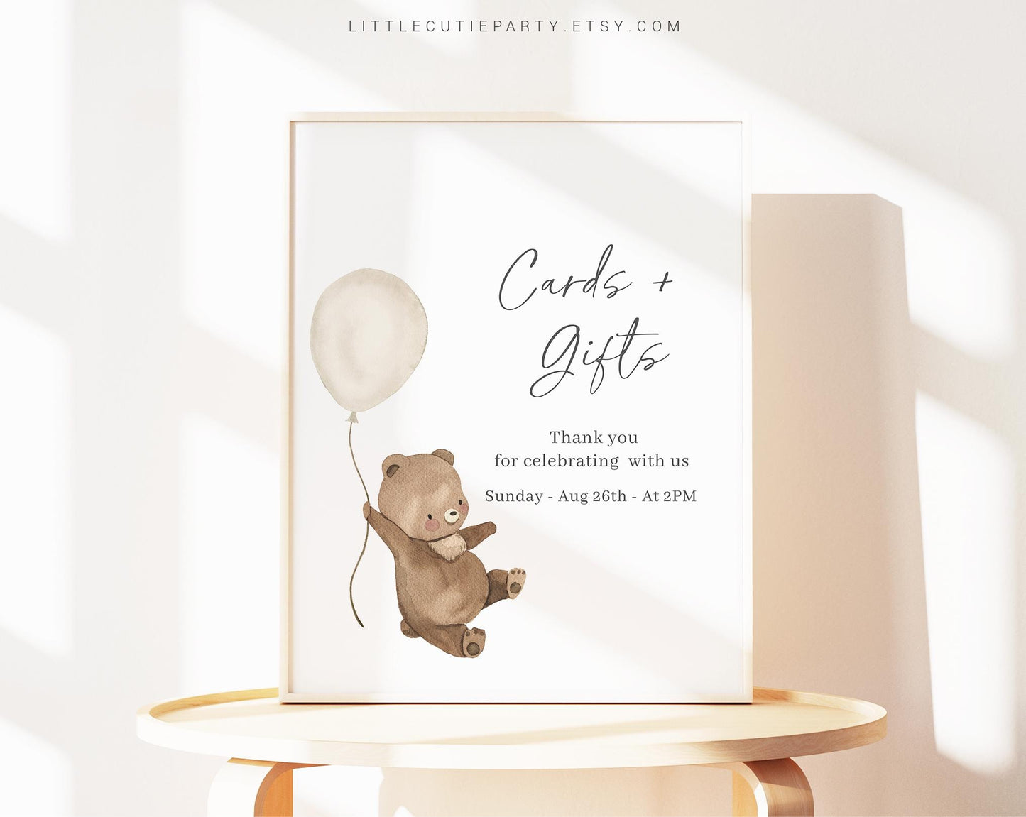 Editable Bearly Wait Baby Shower Sign Template for Baby Shower Party Decorations BRWBS001