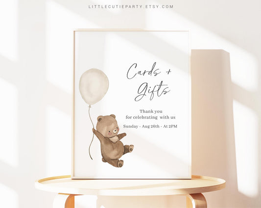 Editable Bearly Wait Baby Shower Sign Template for Baby Shower Party Decorations BRWBS001