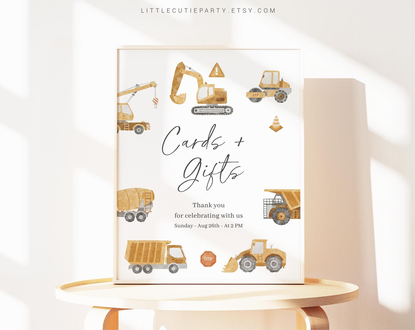 Editable Construction Baby Shower Sign, Custom Sign Template for Baby Shower Party with Construction Decoration Theme CONSBS001