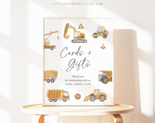 Editable Construction Baby Shower Sign, Custom Sign Template for Baby Shower Party with Construction Decoration Theme CONSBS001