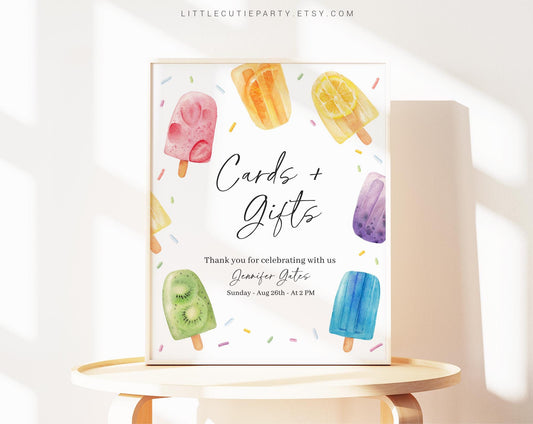 Editable Popsicles Sign, Custom Sign Template for Baby Shower Party with Ready to Pop Baby Shower Decorations PSCBS002