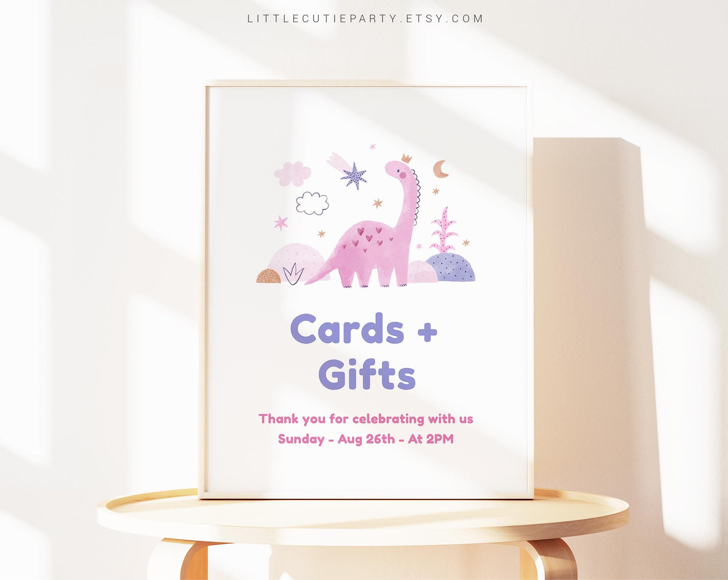 Editable Baby Girl Dinosaur Party Sign Template, Dinosaur Baby Shower Custom Sign, Dinosaur Baby Shower Theme DINOGBS001