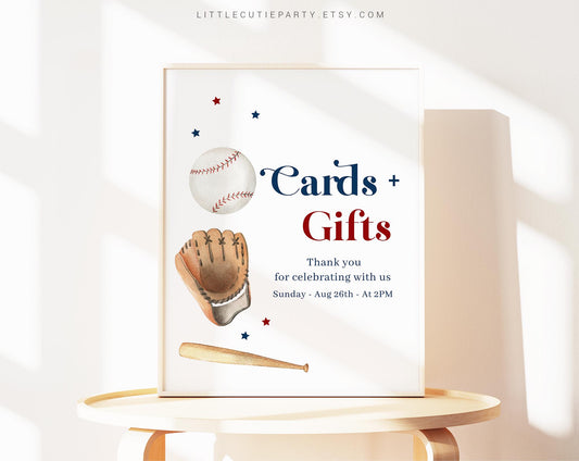 Editable Baseball Baby Shower Sign, Custom Sign Template for Little Slugger Baby Shower Party with Baseball Shower Theme BSBBS001
