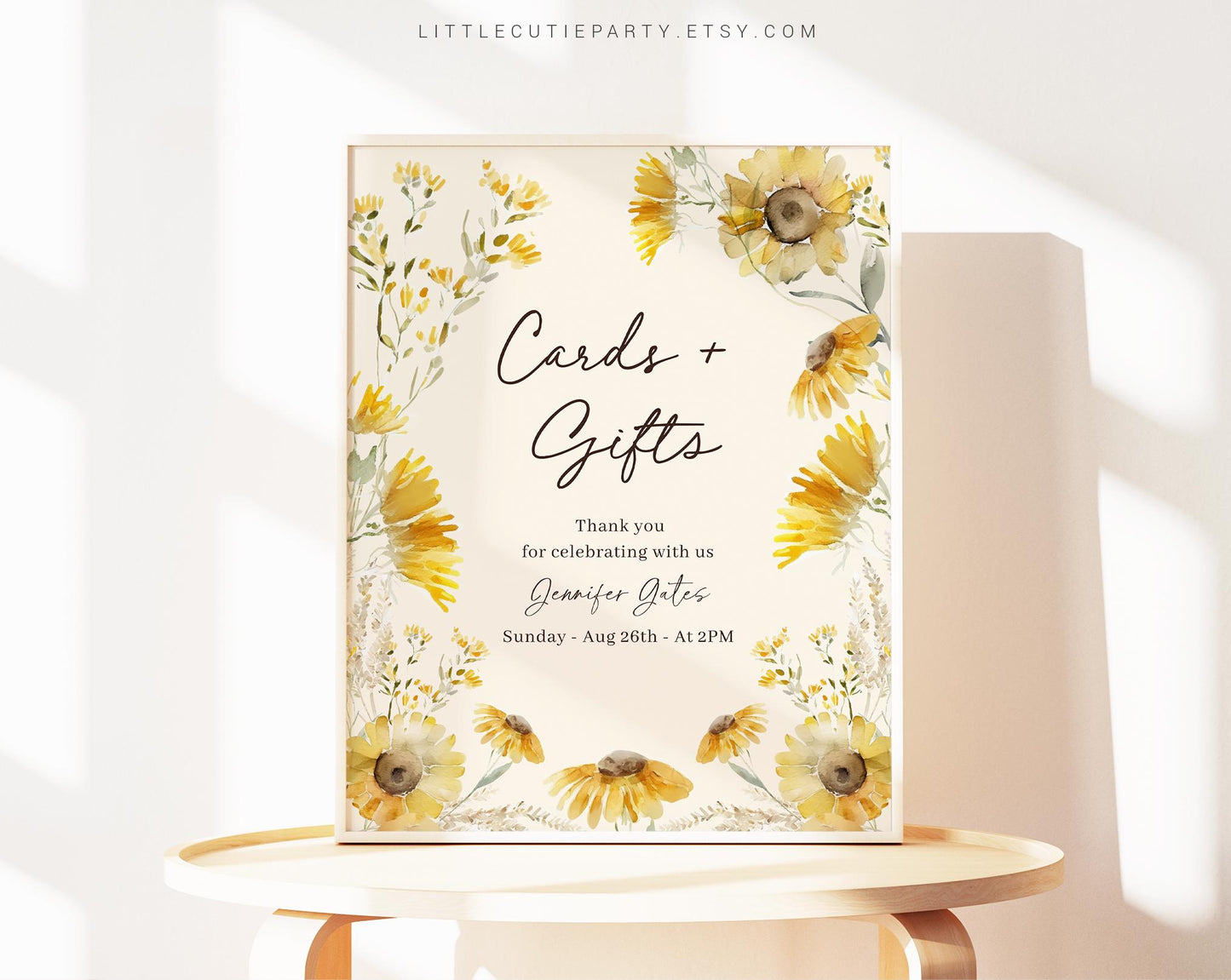 Editable Sunflower Party Sign Template, Sunflower Baby Shower Custom Sign, Sunflower Party Decorations Templates SUNFBS001
