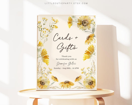 Editable Sunflower Party Sign Template, Sunflower Baby Shower Custom Sign, Sunflower Party Decorations Templates SUNFBS001