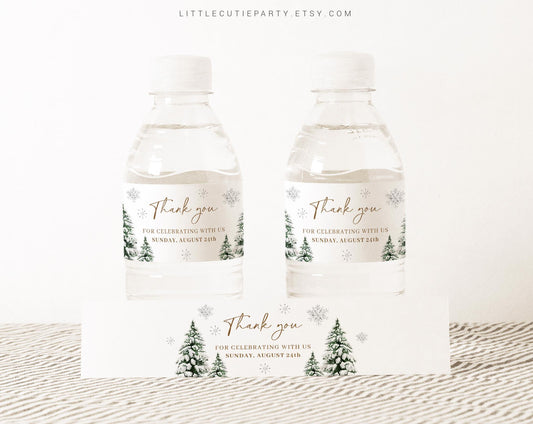 Editable Baby Its Cold Outside Water Bottle Labels, Baby Its Cold Outside Baby Shower Decorations WINBS002