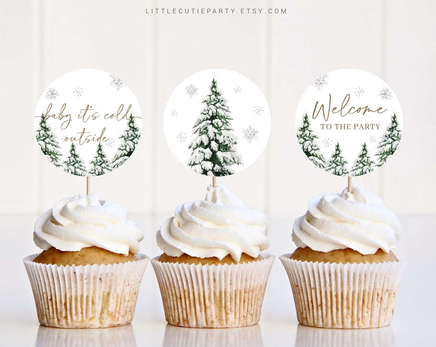 Editable Baby Its Cold Outside Cake Topper, Winter Baby Shower Cake Topper Decorations WINBS002