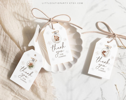 Editable A Merry Little Baby Shower Favor, Thank You Favor Tag, Thank you Tags, Gift Tag for Cozy Winter Baby Shower Decorations MRYBS002