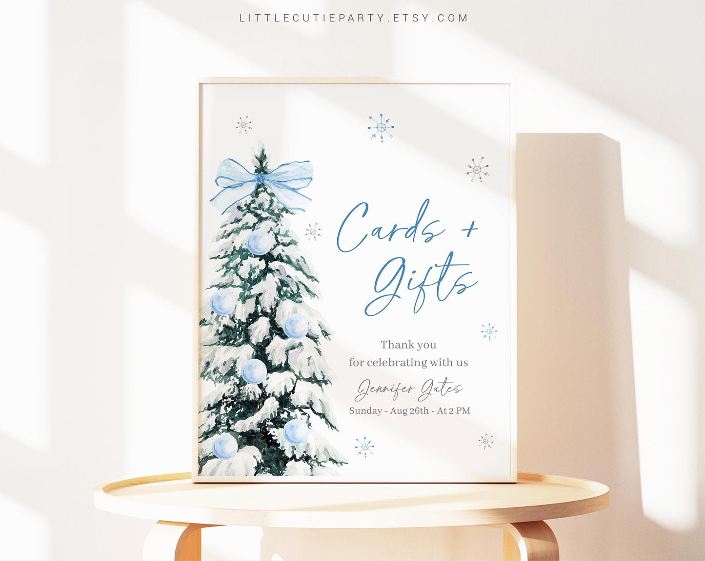 Editable Baby Its Cold Outside Blue Baby Shower Sign, Custom Sign Template for Baby Shower Party with Winter Boy Baby Shower BWINBS001
