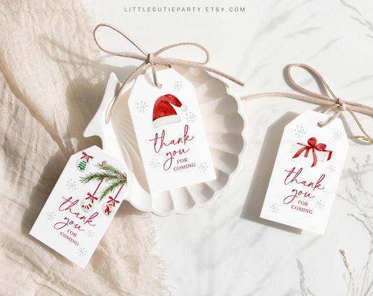 Editable Santa Baby Shower Favor, Christmas Thank You Favor Tag, Thank you Tags, Gift Tag for Winter Baby Shower Decorations SNTBS002