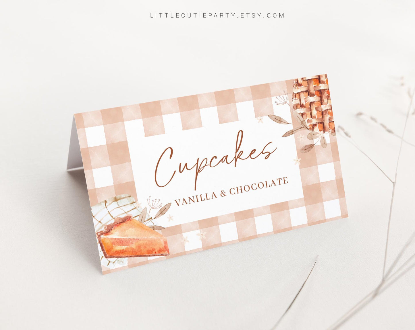 Editable Little Cutie Pie Food Labels, Food Tent cards, Folded Food Cards for Cutie Pie Baby Shower Decorations Theme CTPBS001