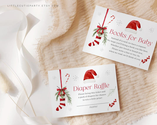 Editable Santa Baby Shower Invite, Winter Baby Shower Invite, Christmas Baby Shower Digital Invitation Evite SNTBS002