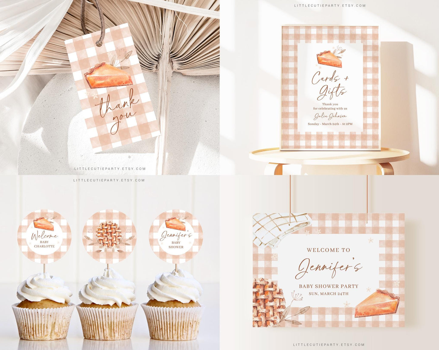 Editable Cutie Pie Baby Shower Bundle, Little Cutie Pie Baby Shower Invitation Bundle with Games Bundle and Baby Shower Decorations CTPBS001